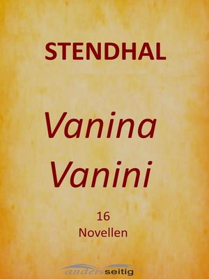 cover image of Vanina Vanini